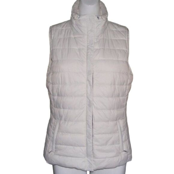 CALVIN KLEIN Puffer Vest, M, Winter White, Sherpa collar, Zipper front/flap - Picture 10 of 12